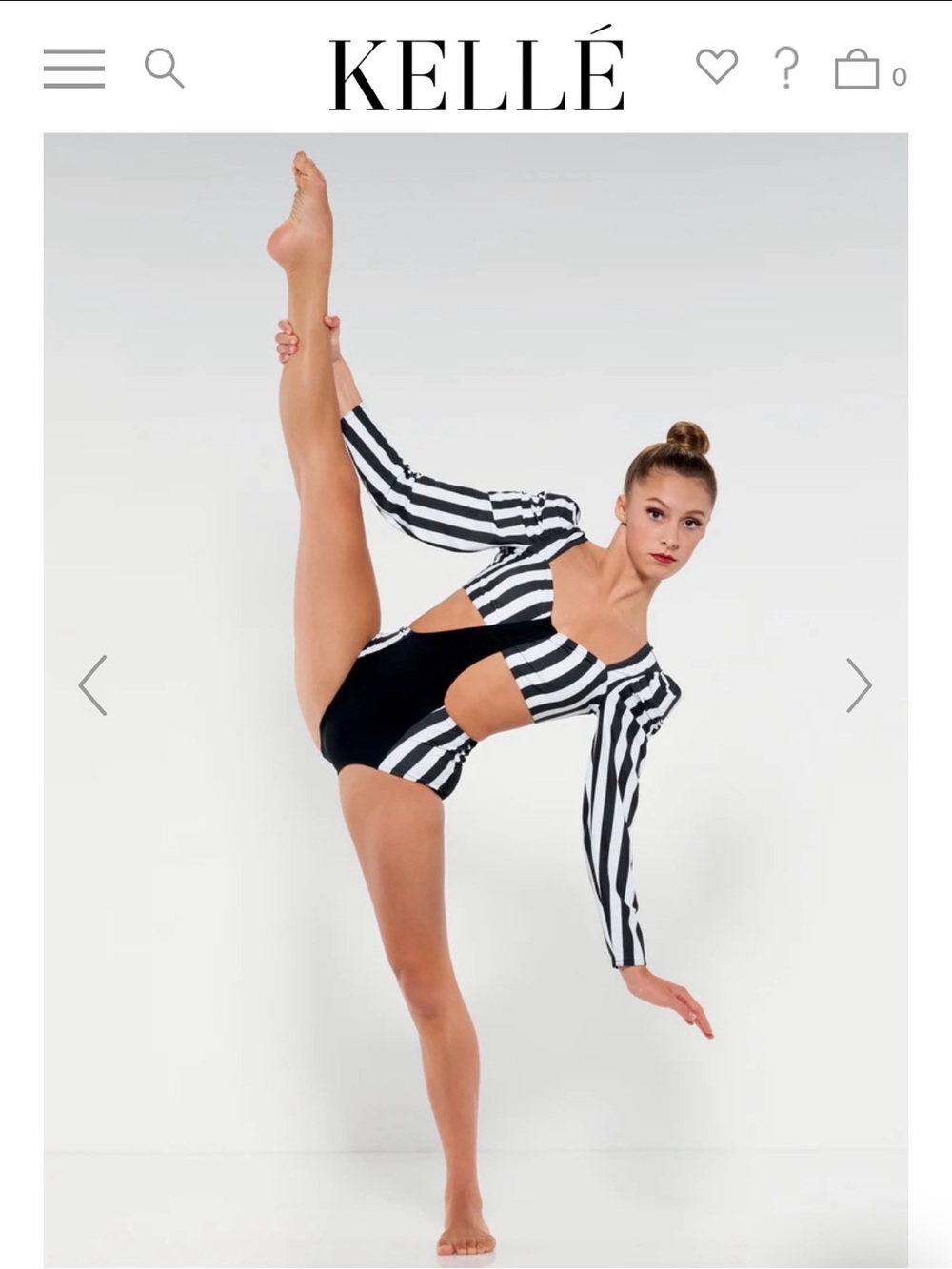 Kellé Black & White Striped AS Costume Leotard & pants
